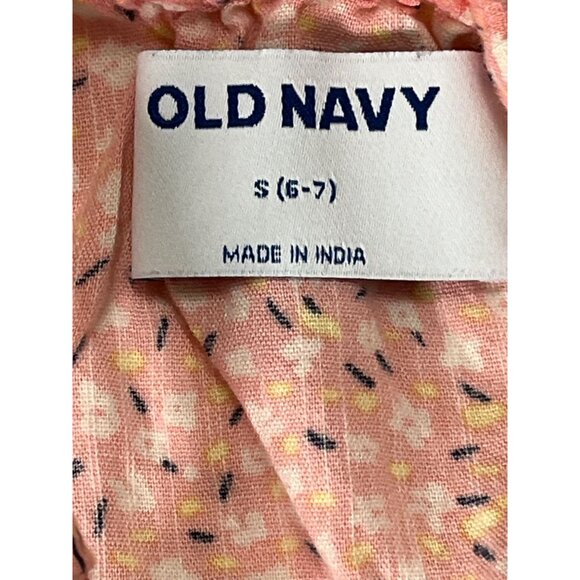 Old Navy Girls Small 6/7 Pink Floral Tank Top Summer Casual Blouse - Picture 12 of 13